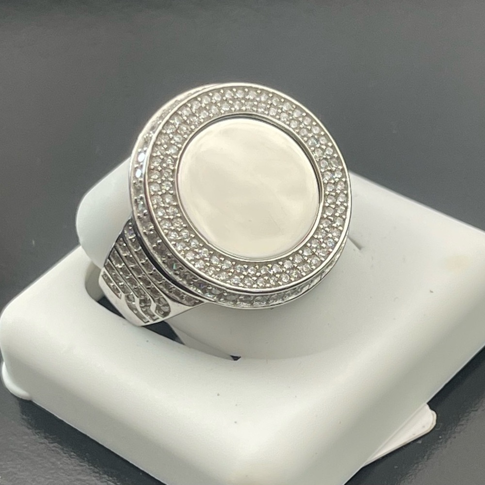 Solid Silver 925 Mirror Ring Size 9 - image 3